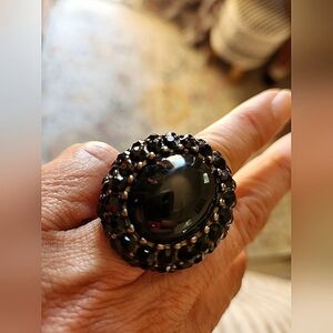 black rhinestone Ring